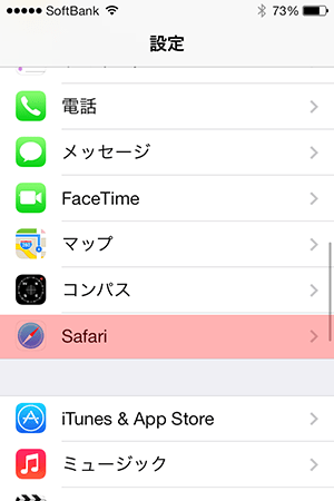 safari_設定アプリ項目