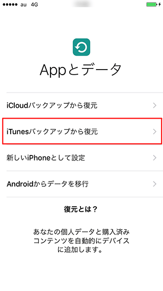 iTunes_iPhone-APPとバックアップ設定画面