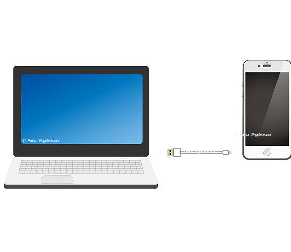 iphoneとPCをUSBケーブルで接続