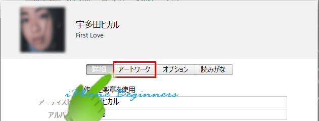 iTunes_ミュージックライブラリ_アルバムプロパティ画面_アートワークボタン_