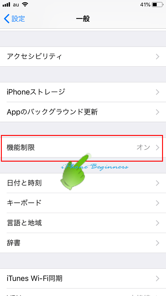 一般設定画面_機能制限_iOS11