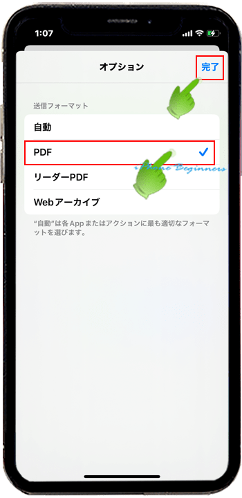 Safari_アクションオプション画面_iphone13